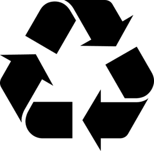 Символ за рециклиране с черно запълване